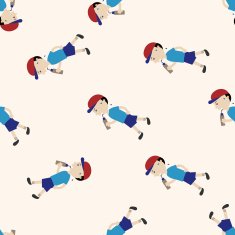 fitness trainer cartoon seamless pattern background N34