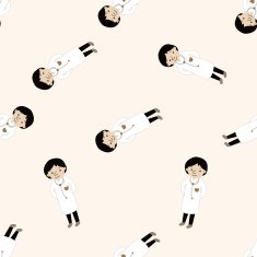 people theme doctor cartoon seamless pattern background N20