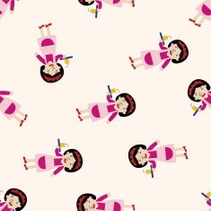 waitress cartoon seamless pattern background