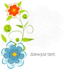 Card with flowers and ladybug