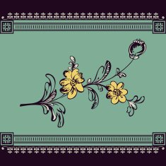 border with abstract fancy flower N2