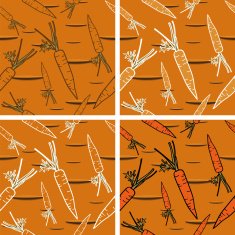 Seamless Background with Bright Carrot Pattern(4 in set)