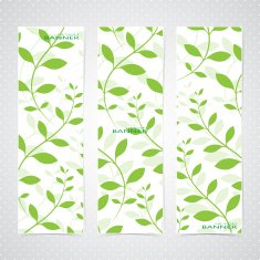 Colorful Vertical Set Of Floral Banners Modern Vector Illustration
