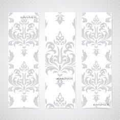 Collection vertical banners in the style of Baroque Modern Vector