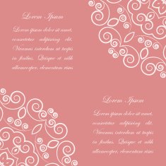 Pink background with white ornate pattern