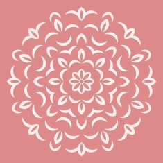 Round white flower pattern on pink background N2