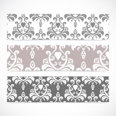 Collection gorizontal banners in the style of Baroque Modern Vector