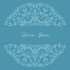 Blue card design with ornate pattern