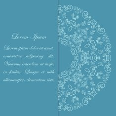 Blue card design with ornate pattern N2