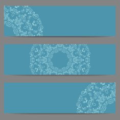 Blue banners with ornate pattern