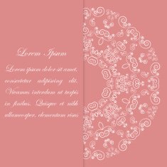 Pink card design with ornate pattern