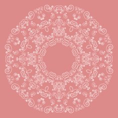 Round lacy pattern on pink background