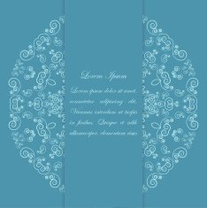 Blue card design with ornate pattern N3