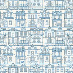 seamless vintage colored houses