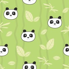 Cute pandas seamless pattern