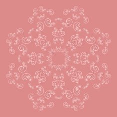 Ornate flower pattern on pink background