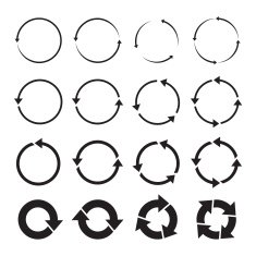 Set of black circle vector arrows N2