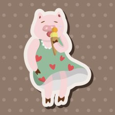 animal pig summer cartoon theme elements N3