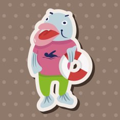 animal fish summer cartoon theme elements N3