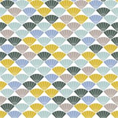 Colorful fan pattern Based on Traditional Japanese Embroidery N2