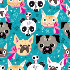 pattern of portraits animals