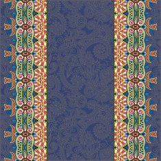 lace border stripe in dirty dark blue ornate floral background