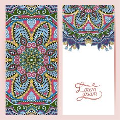 decorative label card for vintage design ethnic pattern N4