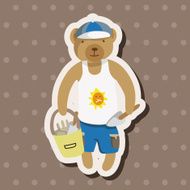 animal bear summer cartoon theme elements N4