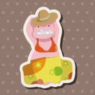 animal hippo summer cartoon theme elements N3