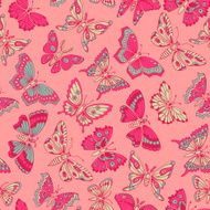 seamless pattern with decorative butterflies N19