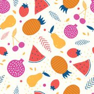 Vector colorful tasty fruit seamless pattern background