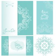 Set of Wedding invitation cards with floral elements N2