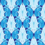 Vector blue butterflies seamless pattern background