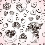 Romantic pattern Valentine&#039;s Day