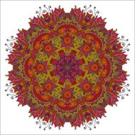 Round ornament pattern with floral decorative elements