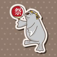 animal seadog summer cartoon theme elements N4