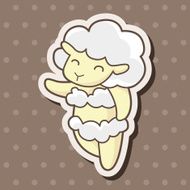 animal sheep summer cartoon theme elements N4