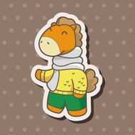 animal horse winter cartoon theme elements N4