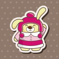 animal rabbit winter cartoon theme elements N9
