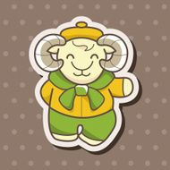animal goat winter cartoon theme elements N4