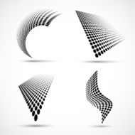 Set of Abstract Halftone Design Elements N4