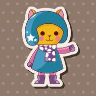 animal cat winter cartoon theme elements N6