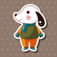 animal dog winter cartoon theme elements N3