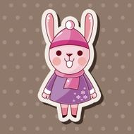 animal rabbit winter cartoon theme elements N10