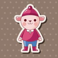 animal sheep winter cartoon theme elements N4