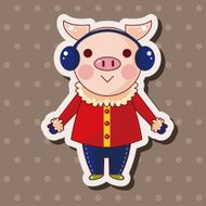 animal pig winter cartoon theme elements N3