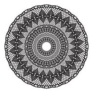 Black crochet doily