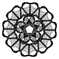 Black crochet doily N4
