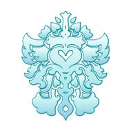 Isolated blue calligraphic pattern Vector illustration N2