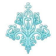 Isolated blue calligraphic pattern Vector illustration N3